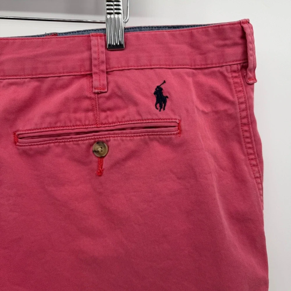 Polo Ralph Lauren Shorts Mens 42 Red Relaxed Fit Chino Cotton Embroidered Pony